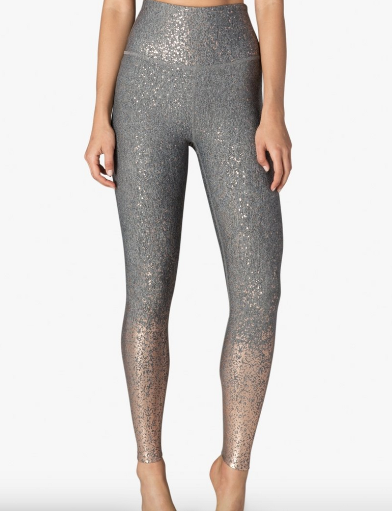 Grey And Silver Beyond Yoga Alloy Ombre Leggings