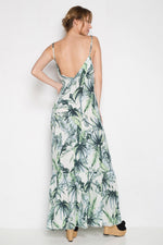 Somedays Lovin Palm Print Fringe Hem Maxi Dress