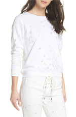 David Lerner Distressed French Terry Sweater Pullover