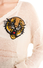 Wildfox Llana Knit Mascot Embroidered Sweater