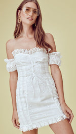 For Love and Lemons Anabelle Eyelet Lace Up Dress