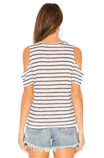 LNA Avalanche Striped Tee Shirt Navy/Natural Stripe