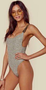 Blue Life Buckled Overall One Piece Swimsuit