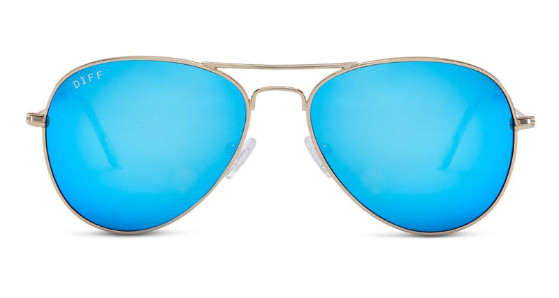 Diff Eyewear Cruz Aviator Sunglasses Gold Blue