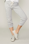 David Lerner Distressed French Terry Cropped Track Pant