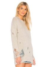 One Teaspoon Laddered Whiskey Distressed Knit Sweater