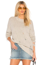 One Teaspoon Laddered Whiskey Distressed Knit Sweater