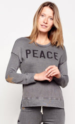 Sundry Peace Hi Low Crew Sweater