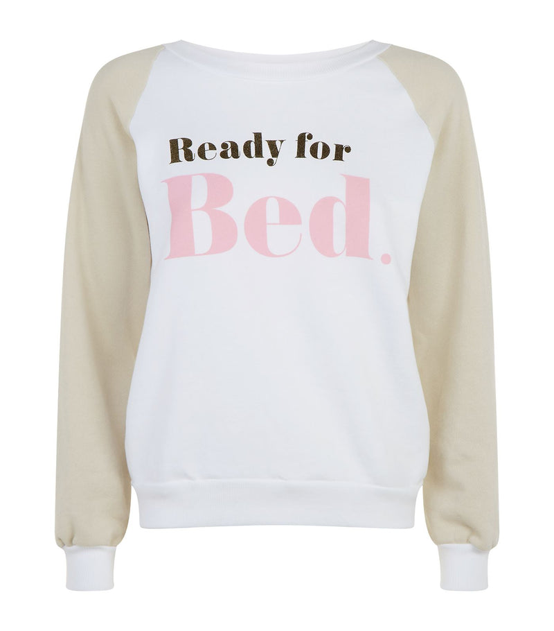 Wildfox Ready for Bed Junior Slogan Sweatshirt