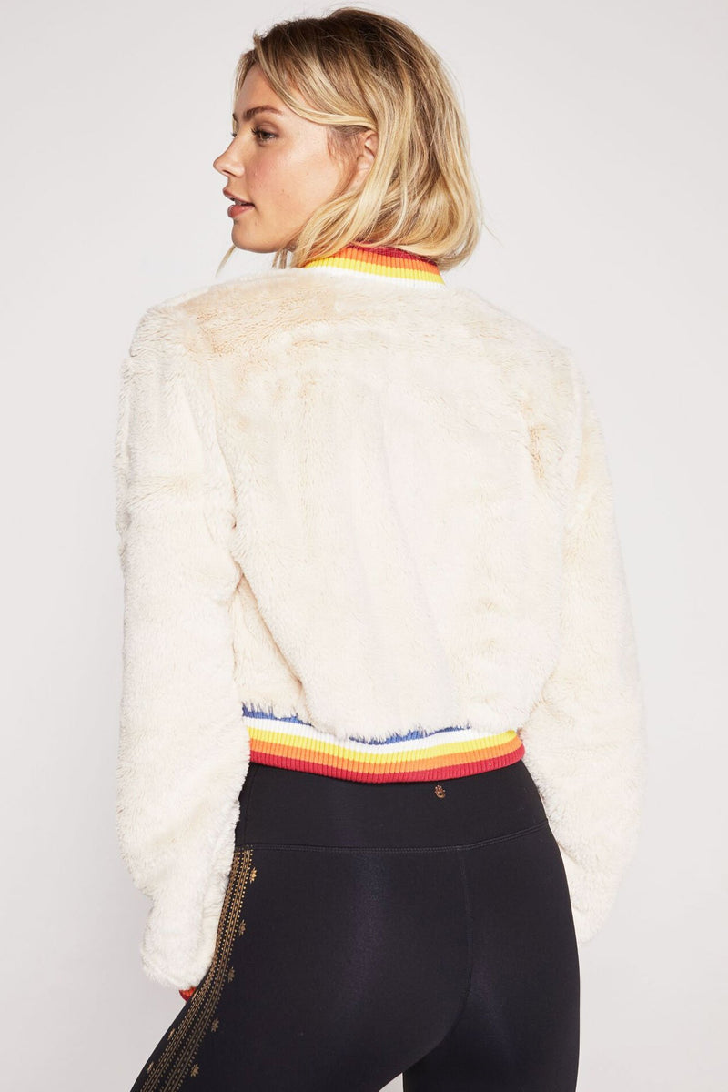 Spiritual Gangster Furry Bomber Jacket with Aura