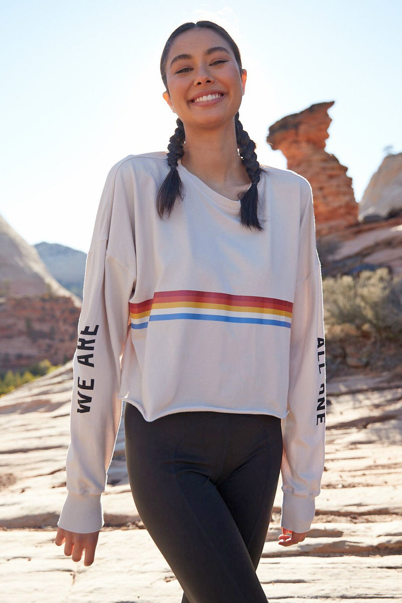 Spiritual Gangster We Are All One Oversized Crop Long Sleeve