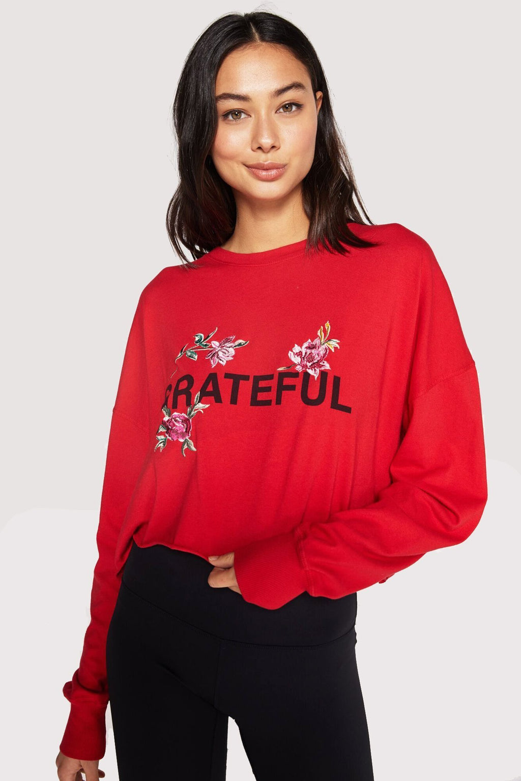 Spiritual Gangster Grateful Oversized Crop Sweater