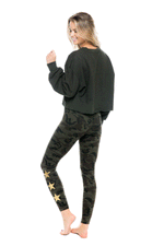 Strut This Star Ankle Green Camo Gold Star Legging