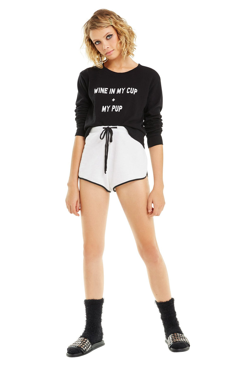 Wildfox Wine In My Cup Zoey Crop Sweater
