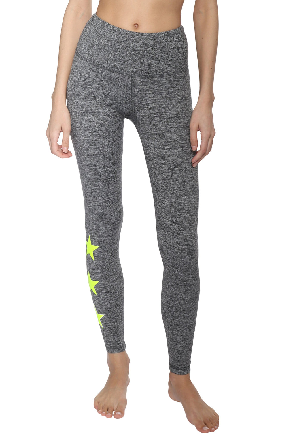 Strut This Star Ankle Leggings Moss/Neon Yellow