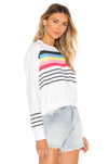 Sundry Stripes Crop Blouson Rainbow Sweatshirt