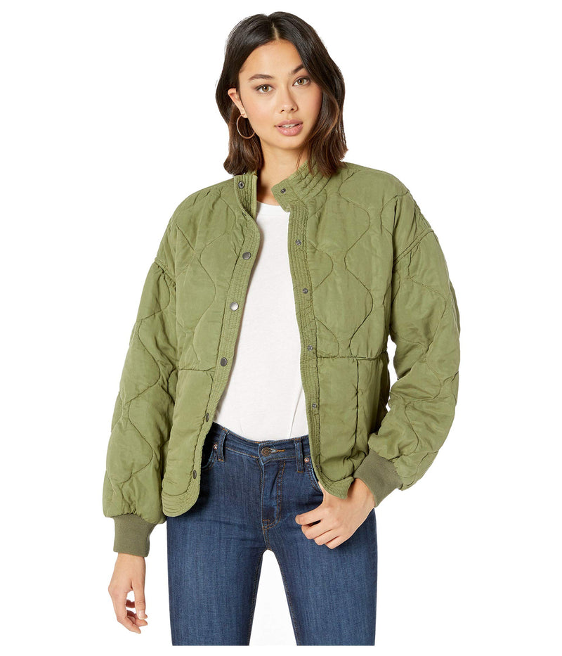 BLANK NYC Quilted Jacket Burnt Sage