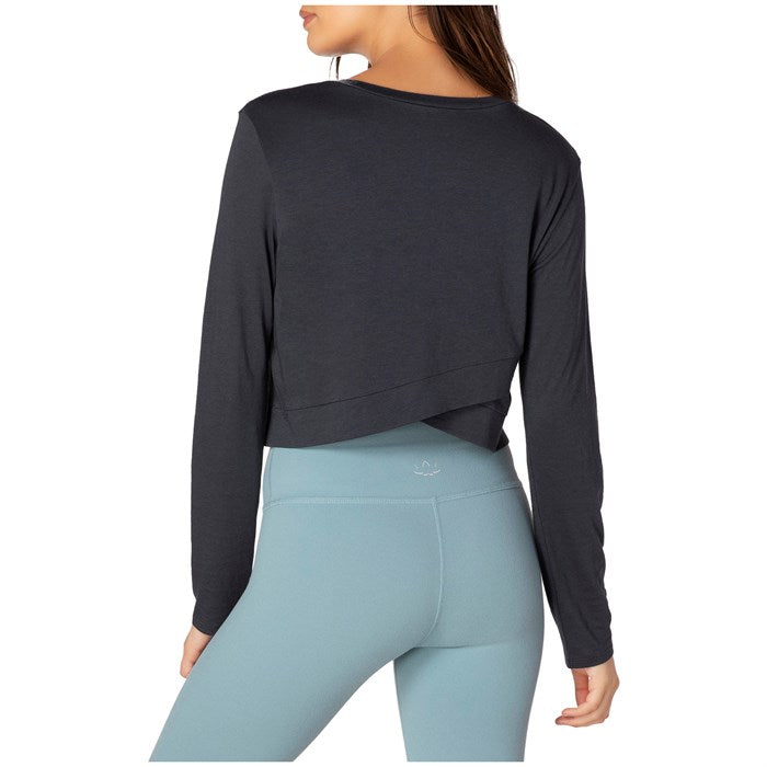 Beyond Yoga Back Out Reversible Cropped Pullover Black