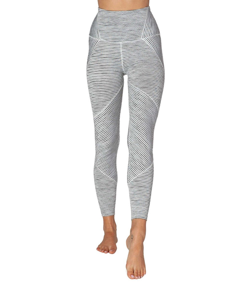 Beyond Yoga Out Of Line High Waisted Leggings White Heather Surf Stripe
