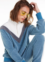 Wildfox Blocked Soto Warm-Up Sweater Jewel