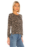 Sundry Leopard Cashmere Blend Crew Neck Sweater