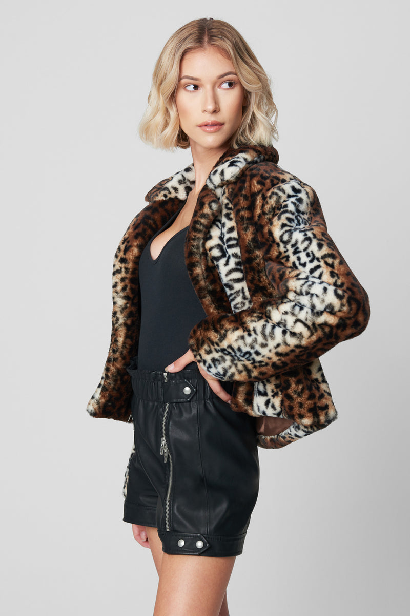 Blank NYC Thundercat Leopard Faux Fur Jacket