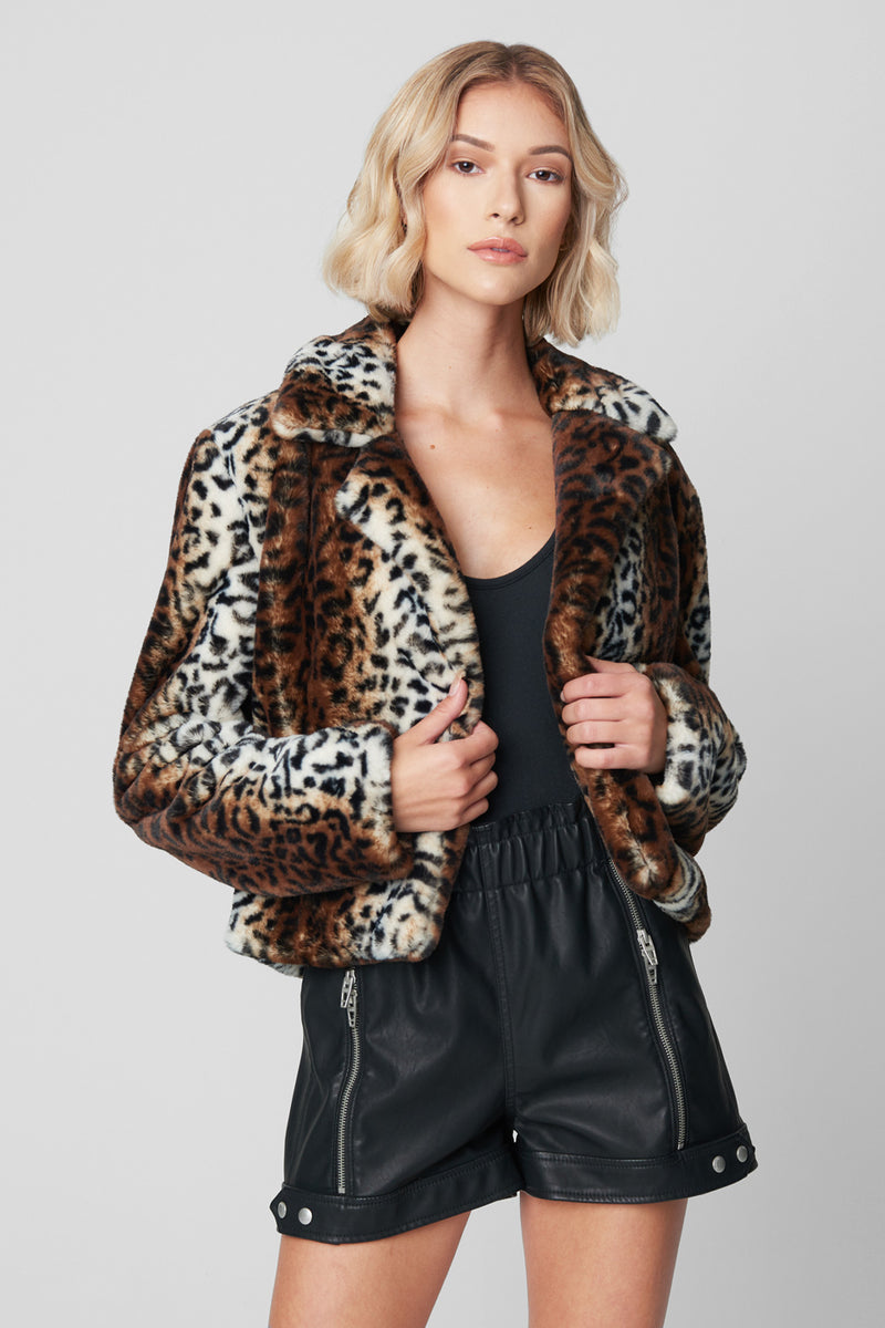 Blank NYC Thundercat Leopard Faux Fur Jacket