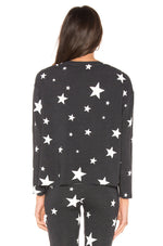 Sundry Star Print Cut Off Sweater