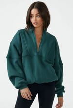 Joah Brown Retro Half Zip Pullover Sweater