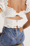 For Love and Lemons Becca Eyelet Crop Top