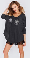 Wildfox Spider Webs Perry Thermal Long Sleeve Top