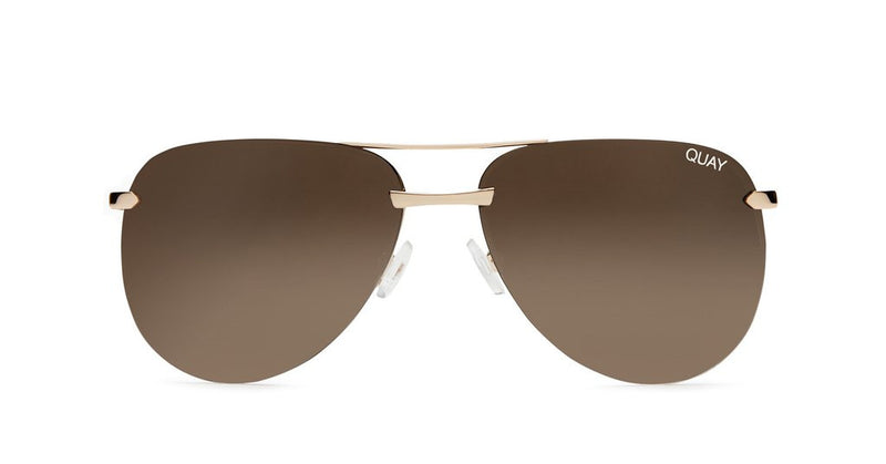 Quay The Playa Gold Brown Lens Sunglasses