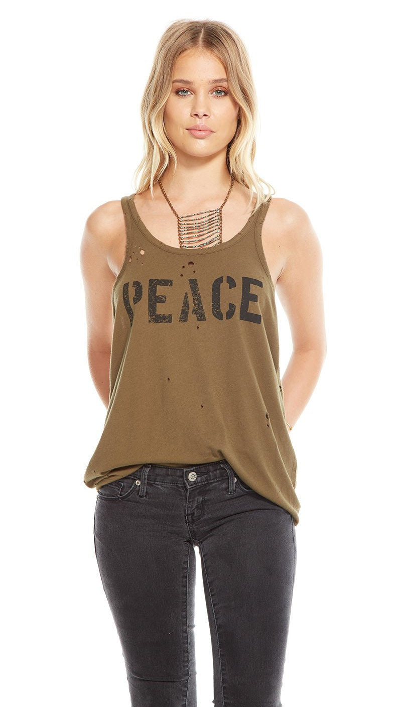 Chaser Peace Racerback Tank Top