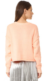 Wildfox Peachy Rhinestones Crop Sweater