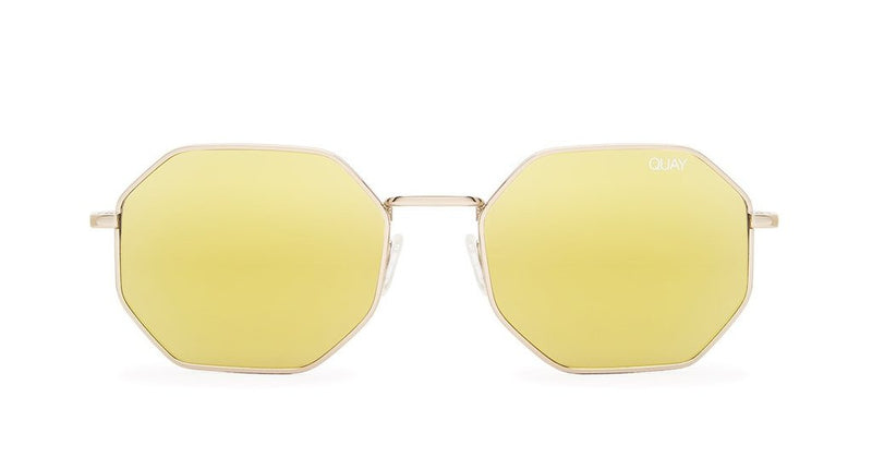 Quay On a Dime Gold Mirror Sunglasses