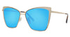 Diff Eyewear Gold Blue Mirror Becky Sunglasses