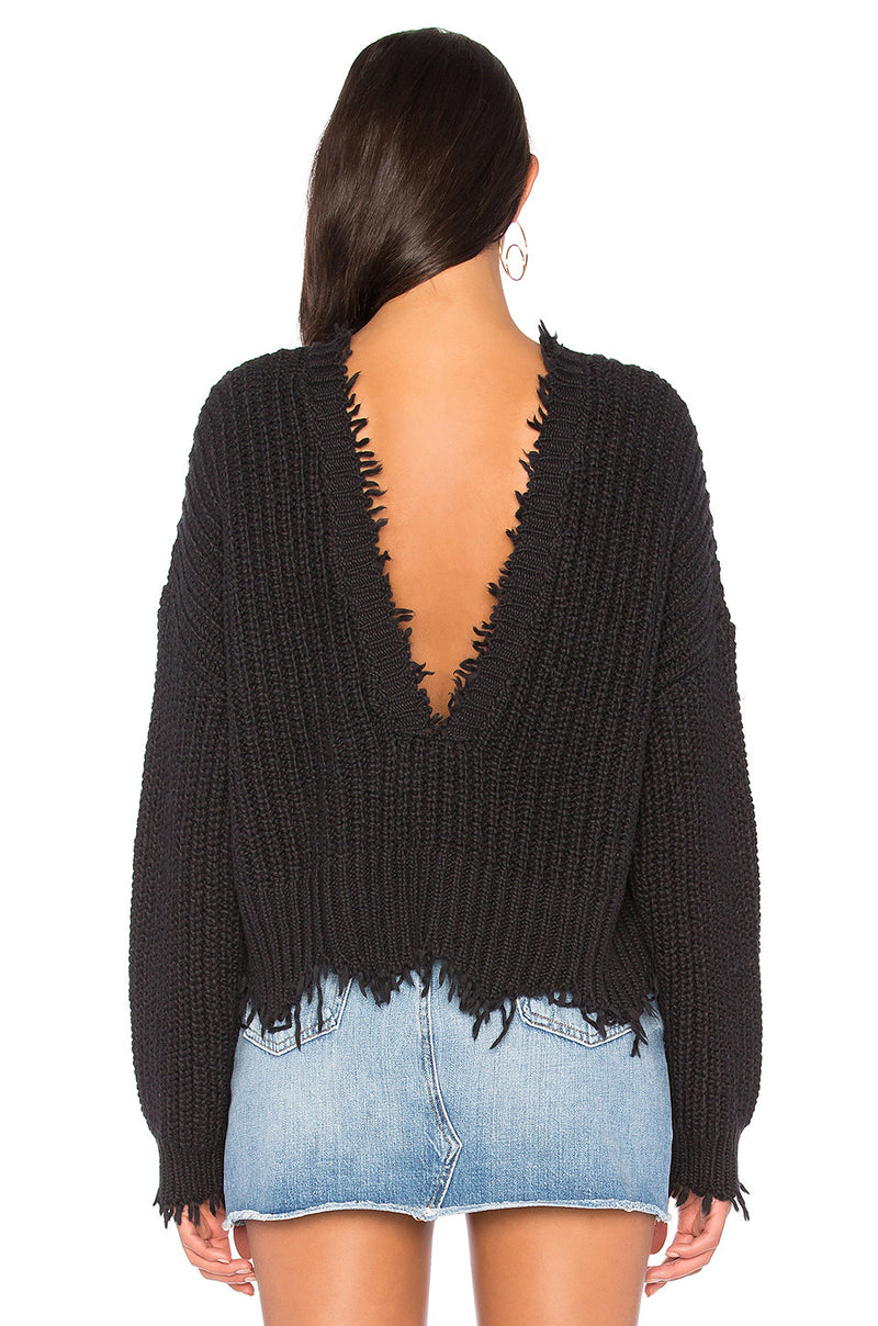 Wildfox Palmetto Fringe Sweater Black