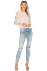 Lovers + Friends Lotus White Lace Top