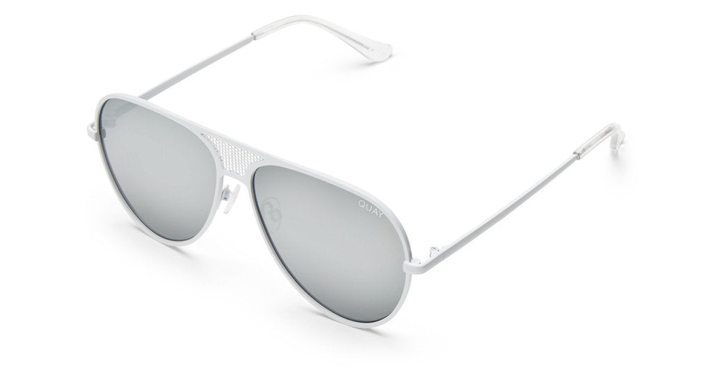 Quay x Kylie Iconic Aviator White Sunglasses