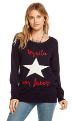 Chaser Cotton Cashmere "Tequila Por Favor" Sweater