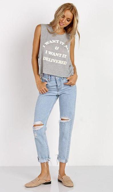 Wildfox Want It All Deivered Crop Tank Top