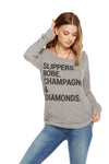 Chaser Slippers & Champagne Open Back Sweater