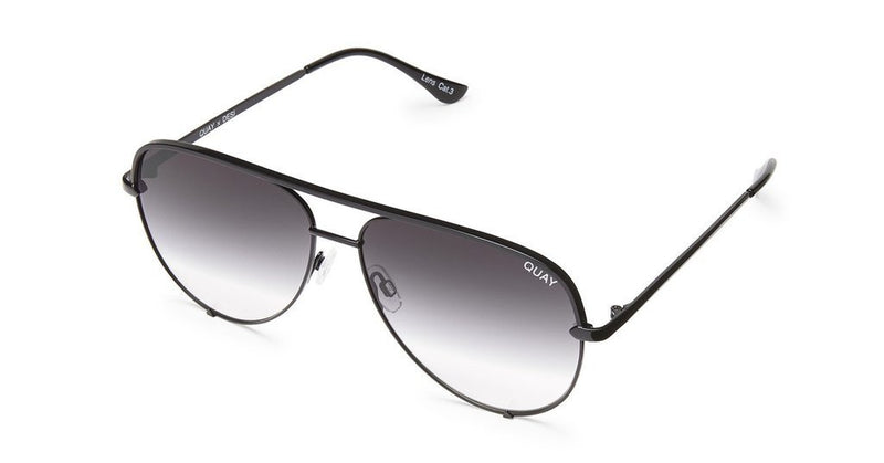 Quay X Desi Perkins High Key Mini Sunglasses Black Smoke