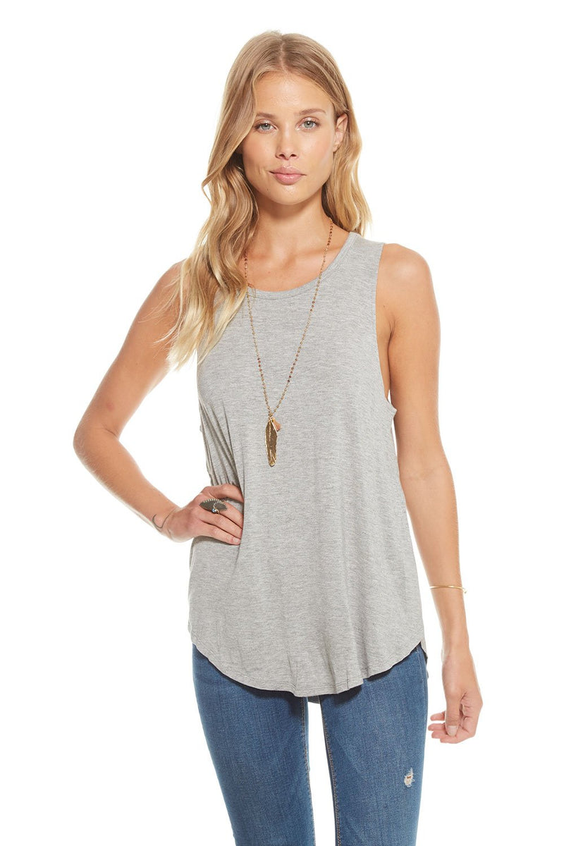 Chaser Cool Jersey Strappy Scoop Back Muscle Tank