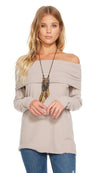 Chaser Love Rib Off Shoulder Sweater