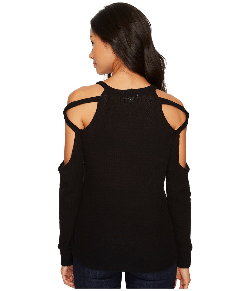 LNA Strappy Shoulder Waffle Sweater