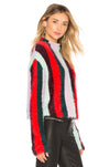 Blank NYC Striped Mock Neck Sweater Mad Hatter