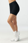 Joah Brown Mid Length Shorts Black Flex Rib