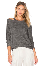LNA Bolero Cut Out Sweater Grey