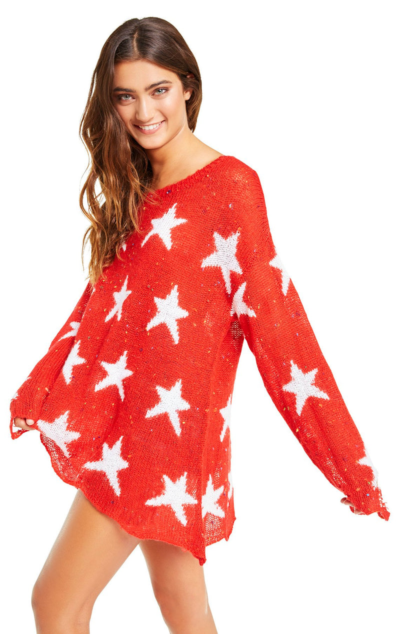 Wildfox Seeing Stars Lennon Sweater Scarlet